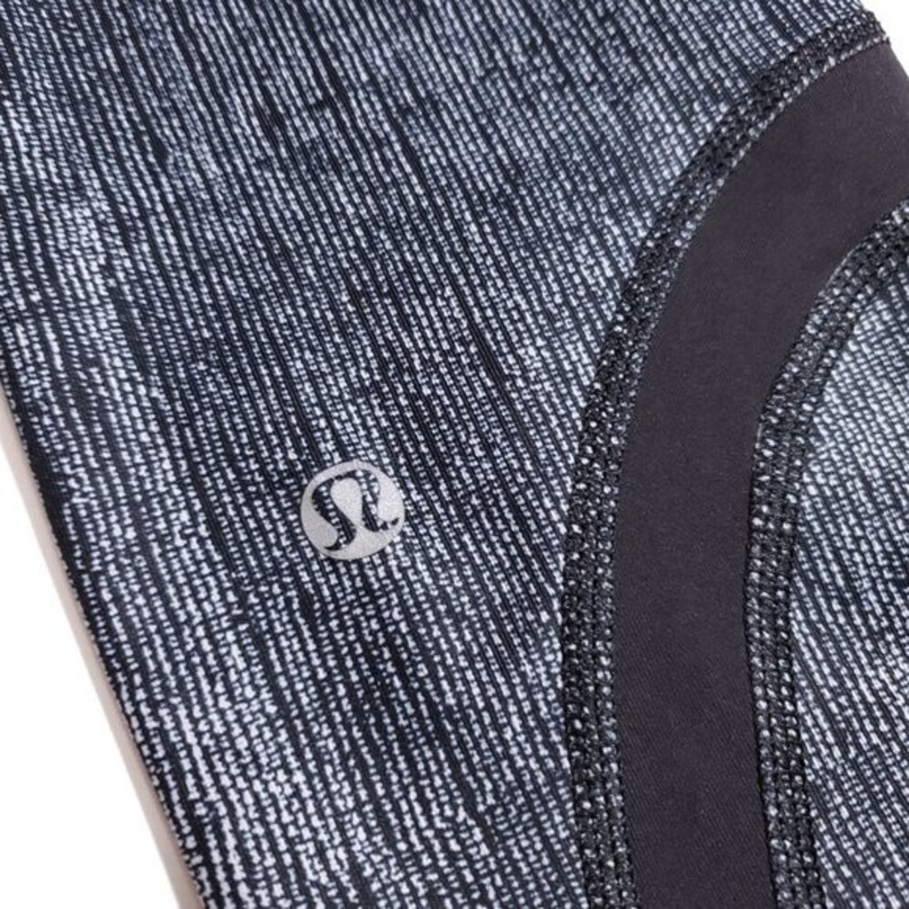 Lululemon Run Inspire Crop II Size 6 Burlap Texture Black Dune Gray Luxtreme - Picture 4 of 12